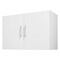 White Wall-Mounted Laundry Cabinet with 2 Doors and Adjustable Shelves 36 in